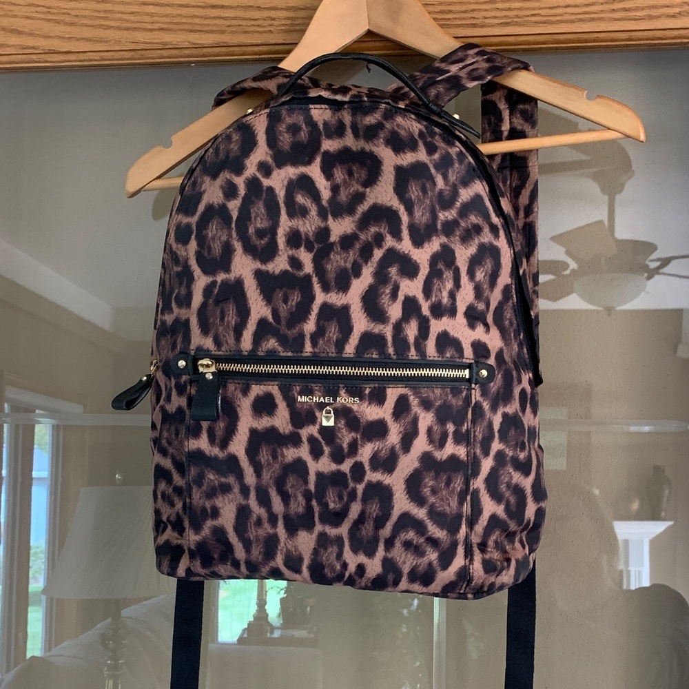 Michael Kors’ Leopard Animal Print Backpack - Black and Brown